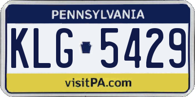 PA license plate KLG5429
