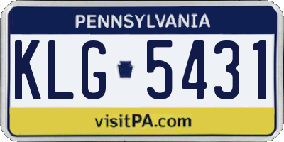 PA license plate KLG5431