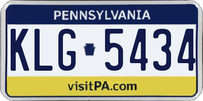 PA license plate KLG5434