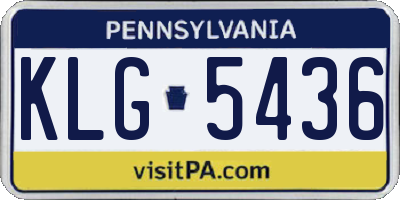 PA license plate KLG5436