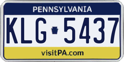 PA license plate KLG5437
