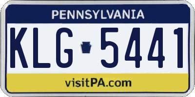 PA license plate KLG5441