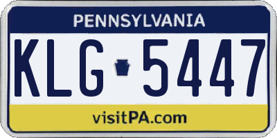 PA license plate KLG5447