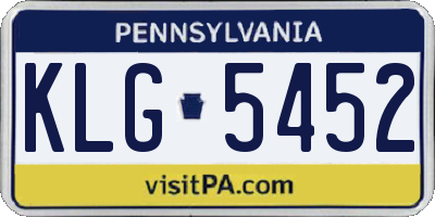 PA license plate KLG5452