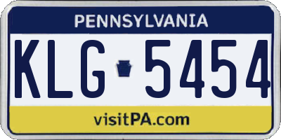 PA license plate KLG5454