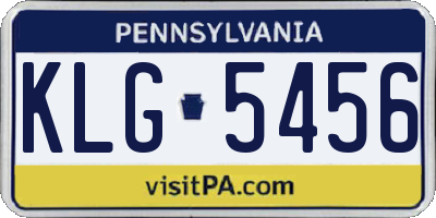 PA license plate KLG5456