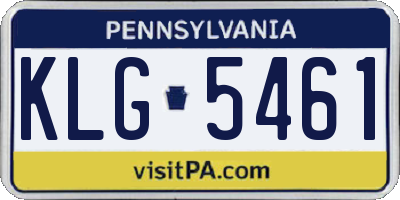 PA license plate KLG5461