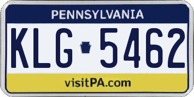 PA license plate KLG5462