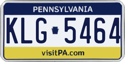 PA license plate KLG5464
