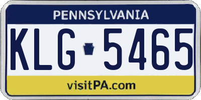 PA license plate KLG5465
