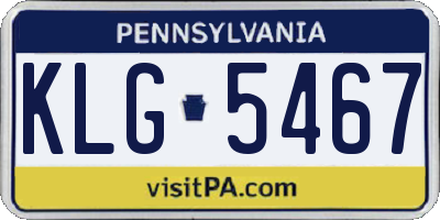 PA license plate KLG5467