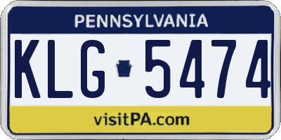 PA license plate KLG5474