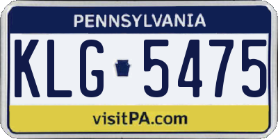 PA license plate KLG5475