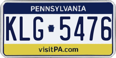 PA license plate KLG5476