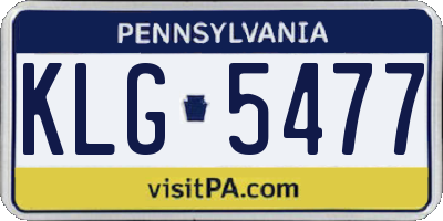 PA license plate KLG5477