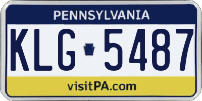 PA license plate KLG5487