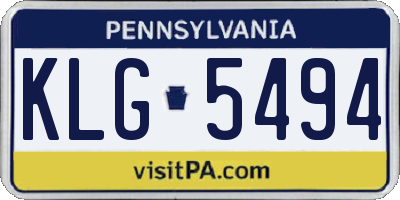 PA license plate KLG5494