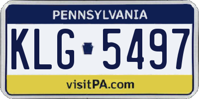 PA license plate KLG5497