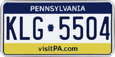 PA license plate KLG5504