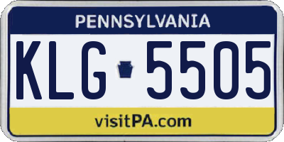 PA license plate KLG5505