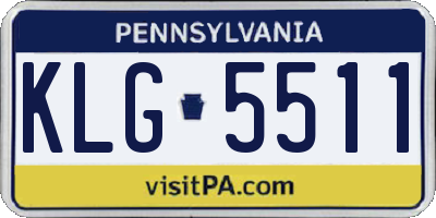PA license plate KLG5511