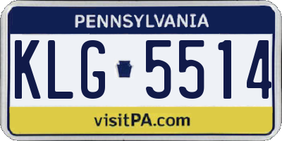 PA license plate KLG5514