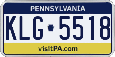 PA license plate KLG5518