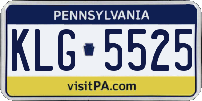 PA license plate KLG5525
