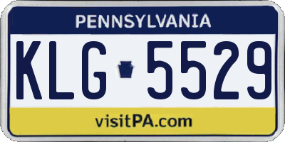 PA license plate KLG5529