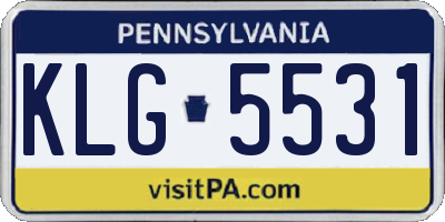 PA license plate KLG5531