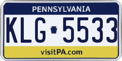 PA license plate KLG5533