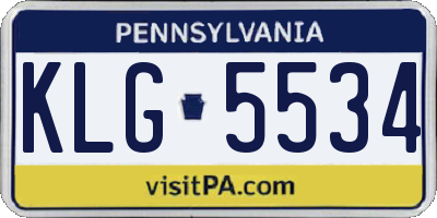 PA license plate KLG5534