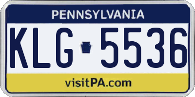 PA license plate KLG5536
