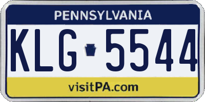 PA license plate KLG5544