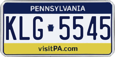 PA license plate KLG5545