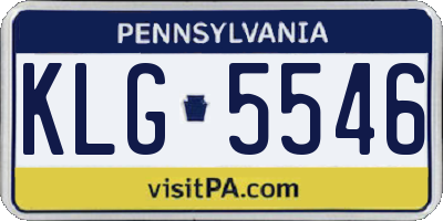 PA license plate KLG5546
