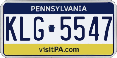 PA license plate KLG5547