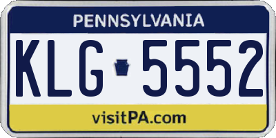 PA license plate KLG5552