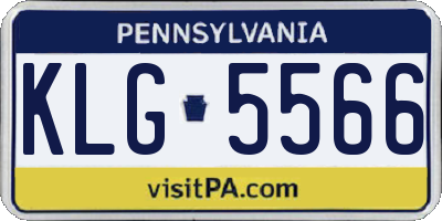 PA license plate KLG5566