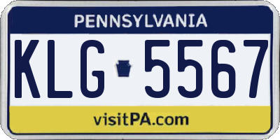 PA license plate KLG5567
