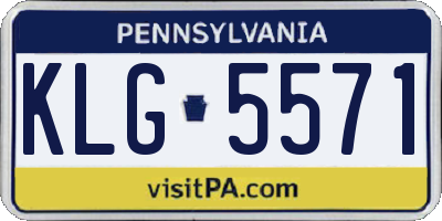 PA license plate KLG5571