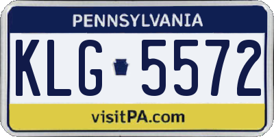 PA license plate KLG5572