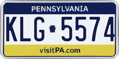 PA license plate KLG5574