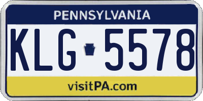 PA license plate KLG5578