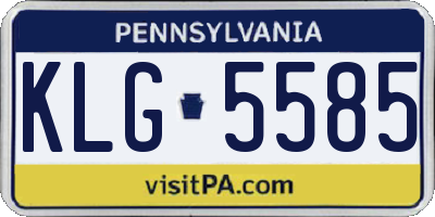 PA license plate KLG5585