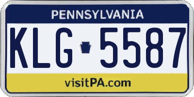 PA license plate KLG5587