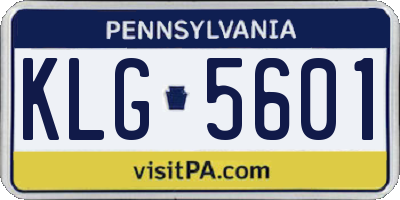 PA license plate KLG5601