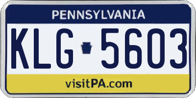 PA license plate KLG5603