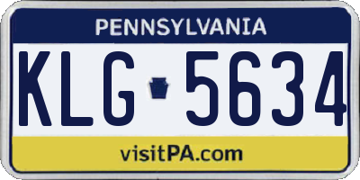 PA license plate KLG5634