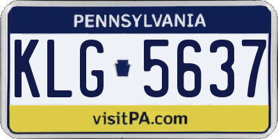 PA license plate KLG5637